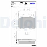 DELPHI Комплект тормозных колодок, дисковый тормоз LP946