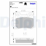 DELPHI Комплект тормозных колодок, дисковый тормоз LP947