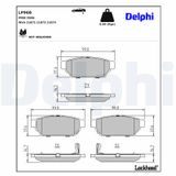 DELPHI Комплект тормозных колодок, дисковый тормоз LP968