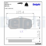DELPHI Комплект тормозных колодок, дисковый тормоз LP971