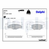 DELPHI Комплект тормозных колодок, дисковый тормоз LP979