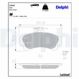 DELPHI Комплект тормозных колодок, дисковый тормоз LP993