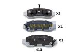 JAPANPARTS Bromsbeläggssats, skivbroms PA-411AF