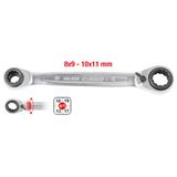 KS TOOLS GEARplus 4-in-1 suunnanvaihdettava räikkäsilmukka-avain, 8x9x10x11 mm 503.4541