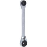 KS TOOLS GEARplus 4-in-1 Kaksipäinen Räikkälenkkiavain Suunnanvaihdolla, 5/16" x 1/2" ja 7/16" x 3/8" 503.4586