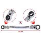 KS TOOLS GEARplus 4-in-1 nivelpäinen kaksoisräikkälenkki, 10x13-17x19 mm 503.4745