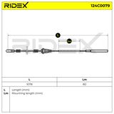 RIDEX Тросик, cтояночный тормоз 124C0079