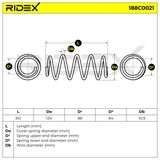 RIDEX Пружина ходовой части 188C0021