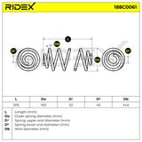 RIDEX Пружина ходовой части 188C0061