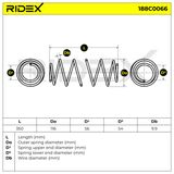 RIDEX Пружина ходовой части 188C0066