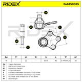 RIDEX Pallonivel 2462S0055