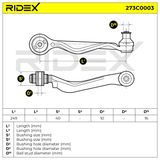 RIDEX Рычаг независимой подвески колеса, подвеска колеса 273C0003
