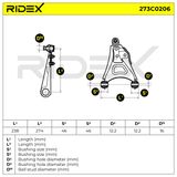 RIDEX Рычаг независимой подвески колеса, подвеска колеса 273C0206