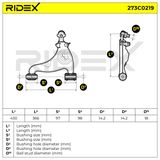 RIDEX Рычаг независимой подвески колеса, подвеска колеса 273C0219