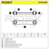 RIDEX Tukivarsi, pyöräntuenta 273C0498