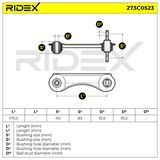 RIDEX Рычаг независимой подвески колеса, подвеска колеса 273C0523
