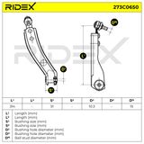 RIDEX Tukivarsi, pyöräntuenta 273C0650