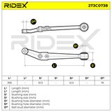 RIDEX Tukivarsi, pyöräntuenta 273C0738
