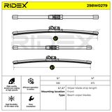 RIDEX Stikla tīrītāja slotiņa 298W0279