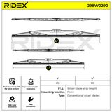 RIDEX Stikla tīrītāja slotiņa 298W0290