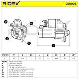 RIDEX Стартер 2S0002