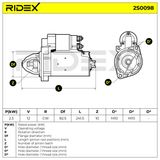 RIDEX Стартер 2S0098