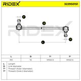 RIDEX Тяга / стойка, стабилизатор 3229S0151