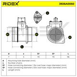 RIDEX Luftmassesensor 3926A0050