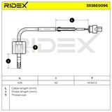 RIDEX Датчик, температура выхлопных газов 3938E0096