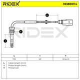 RIDEX Датчик, температура выхлопных газов 3938E0114