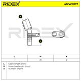 RIDEX Датчик, частота вращения колеса 412W0017