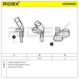 RIDEX Датчик, частота вращения колеса 412W0023