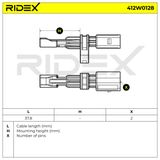 RIDEX Датчик, частота вращения колеса 412W0128