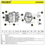 RIDEX Kompressor, klimatanläggning 447K0029