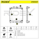 RIDEX Радиатор, охлаждение двигателя 470R0007