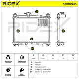 RIDEX Радиатор, охлаждение двигателя 470R0234