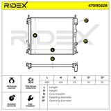 RIDEX Радиатор, охлаждение двигателя 470R0528
