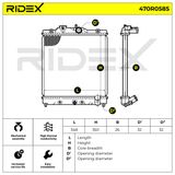 RIDEX Радиатор, охлаждение двигателя 470R0585