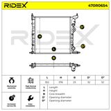 RIDEX Радиатор, охлаждение двигателя 470R0654