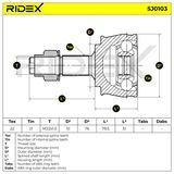 RIDEX Шарнирный комплект, приводной вал 5J0103
