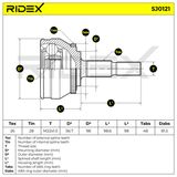 RIDEX Ledsats, drivaxel 5J0121