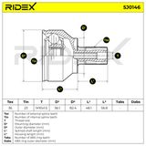 RIDEX Ledsats, drivaxel 5J0146