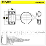 RIDEX Pyöränlaakerisarja 654W0008