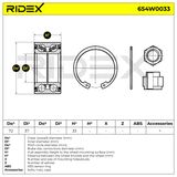 RIDEX Pyöränlaakerisarja 654W0033