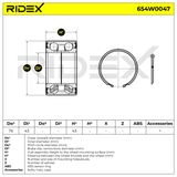 RIDEX Pyöränlaakerisarja 654W0047