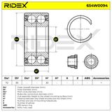 RIDEX Pyöränlaakerisarja 654W0094