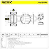 RIDEX Pyöränlaakerisarja 654W0169