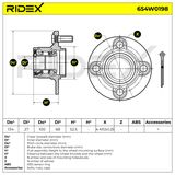 RIDEX Pyöränlaakerisarja 654W0198