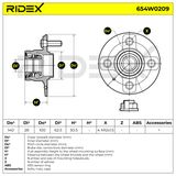 RIDEX Pyöränlaakerisarja 654W0209