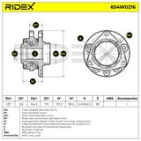 RIDEX Pyöränlaakerisarja 654W0216